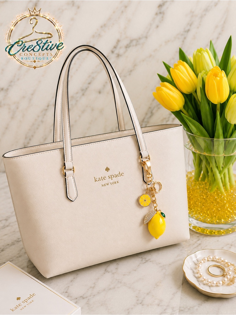 Lemon Rhinestone Bag Charm Keychain - Picture 3 of 3